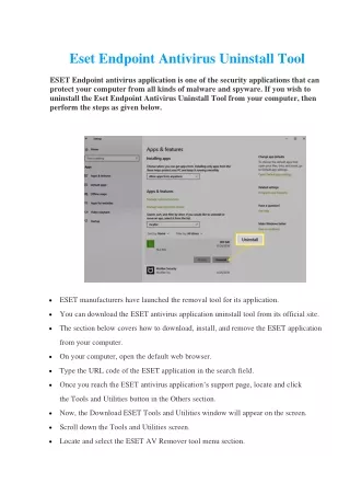 eset endpoint antivirus uninstall tool