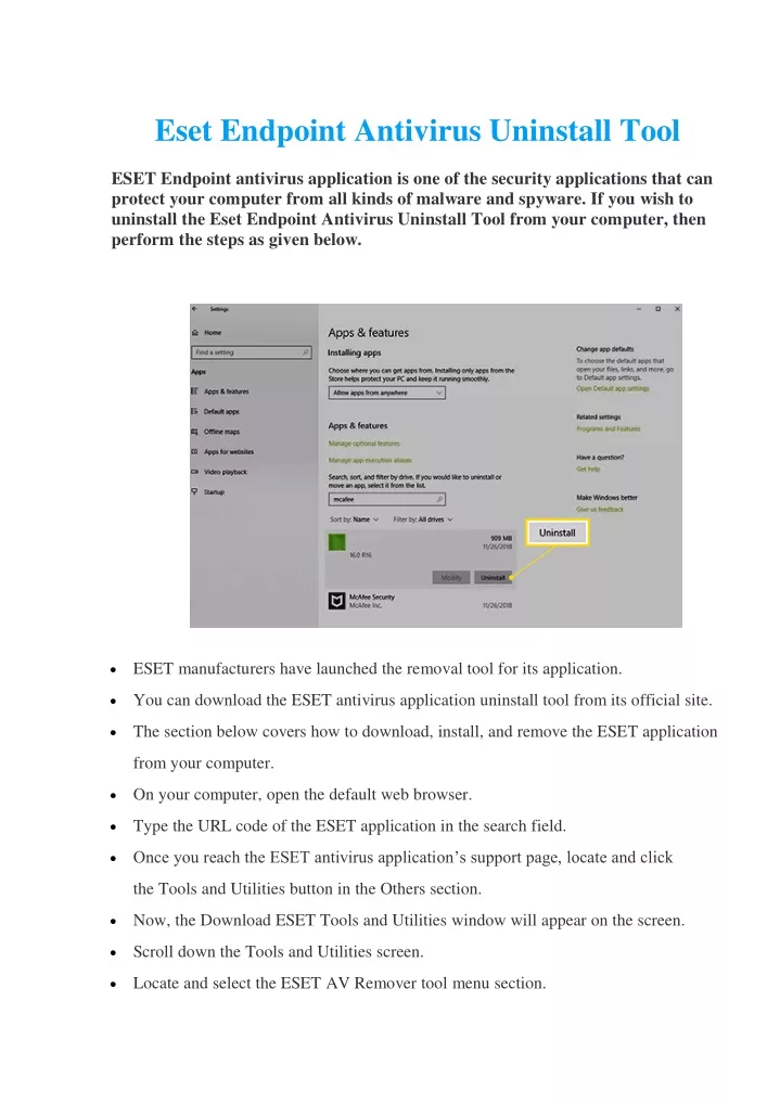 eset endpoint antivirus uninstall tool