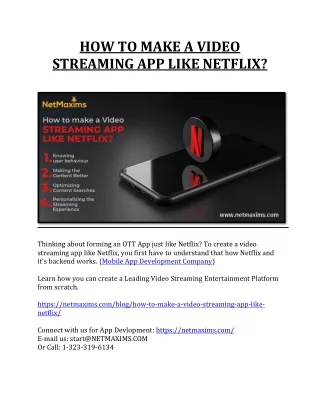 how to make a video streaming app like netflix