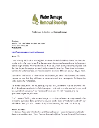 fire damage restoration and cleanup brooklyn