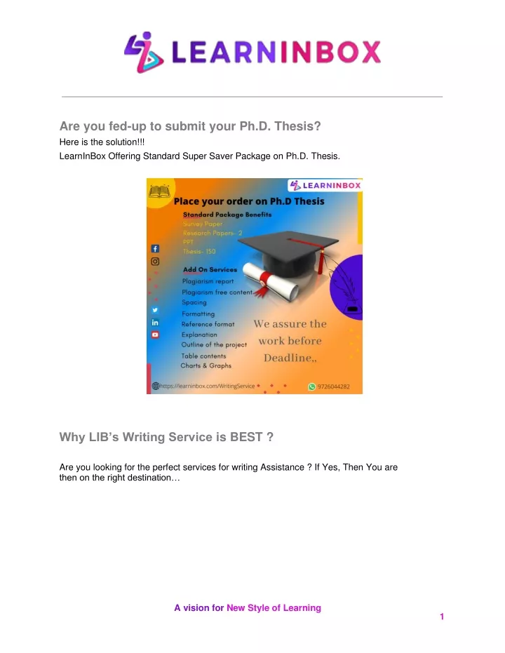 are you fed up to submit your ph d thesis here