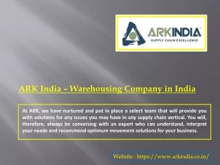 Ark India | Best Warehousing Companies in India 2021