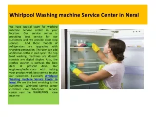 Whirlpool Refrigerator Service Center in Charni Road