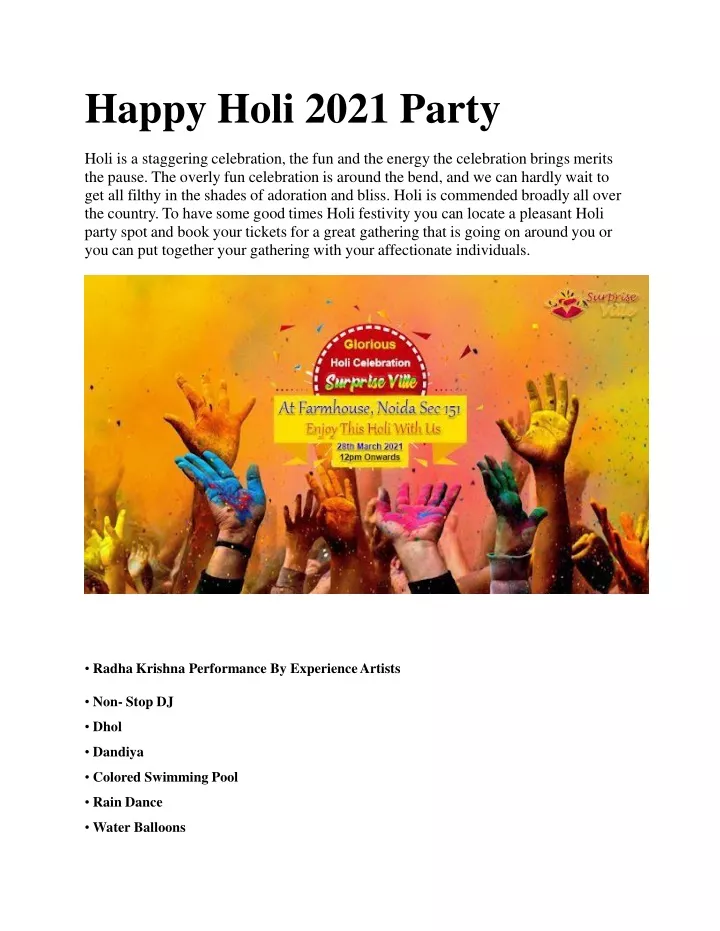 happy holi 2021 party