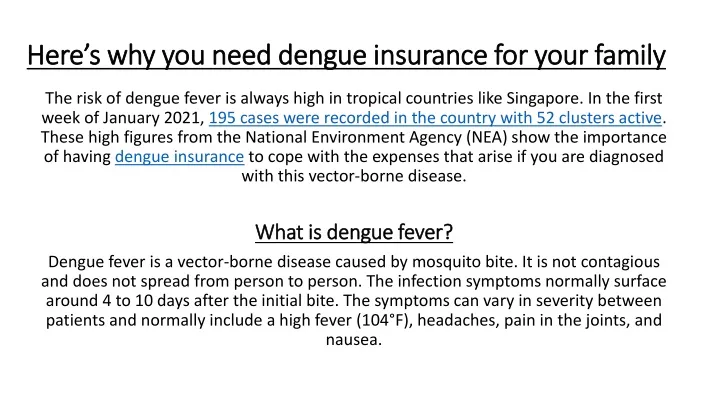 here s why you need dengue insurance for your family