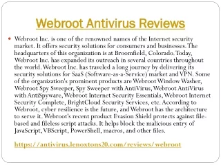 Webroot Antivirus Software