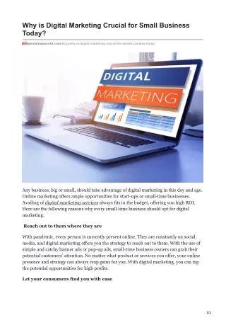 WHY IS DIGITAL MARKETING CRUCIAL FOR SMALL BUSINESS TODAY?