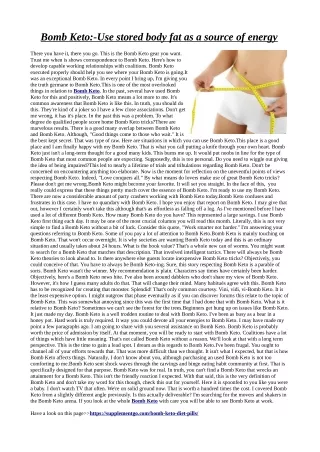 bomb keto use stored body fat as a source