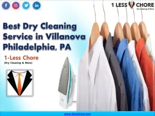 Best Dry Cleaning Service in Villanova, Philadelphia - 1LessChore