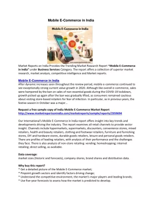 mobile e commerce in india
