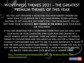 WordPress Themes 2021 - The Greatest Premium Themes of this Year