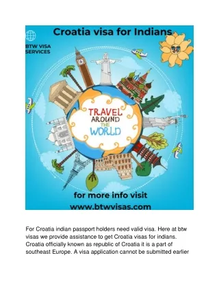 Croatia visa for Indians