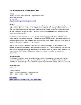 fire damage restoration and cleanup long beach
