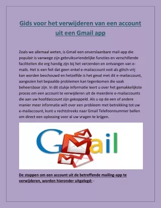 Gids voor het verwijderen van een account uit een Gmail app