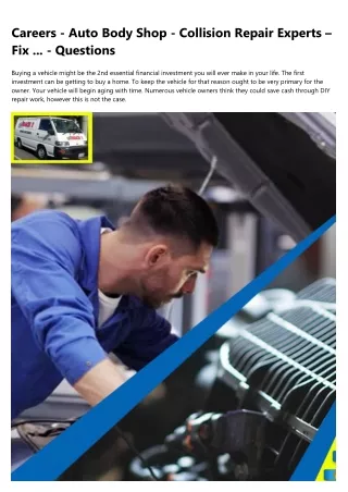 careers auto body shop collision repair experts