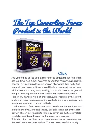 The Top Converting Forex Product in the World
