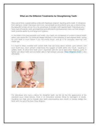 What are the Different Treatments for Straightening Teeth