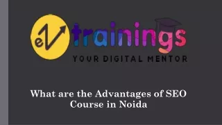 What are the Advantages of SEO Course in Noida