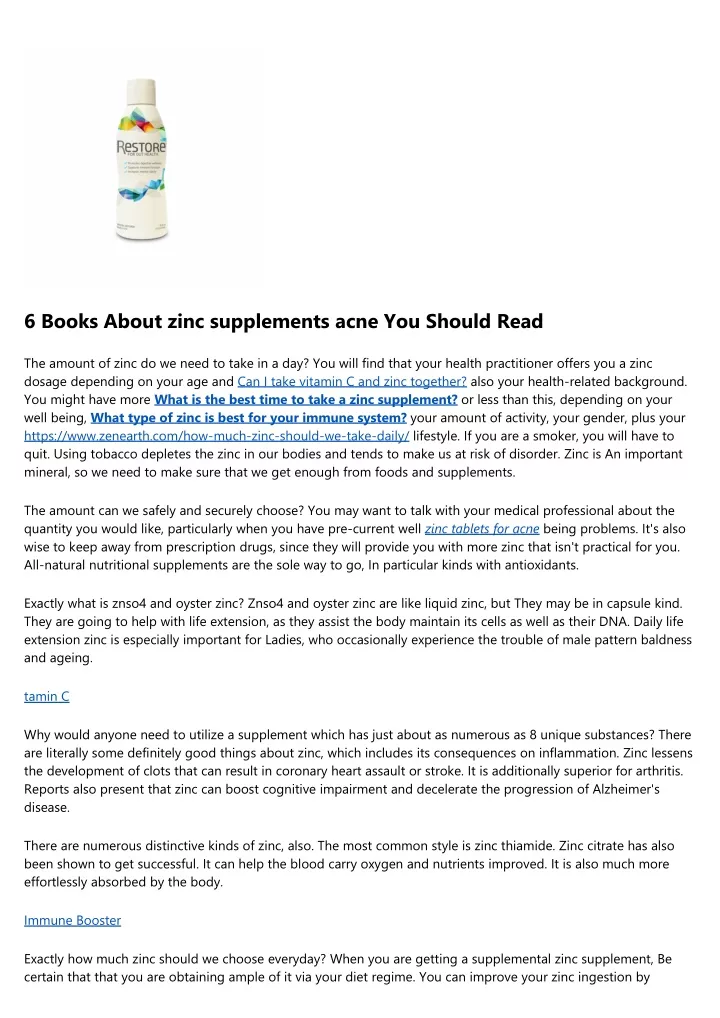 6 books about zinc supplements acne you should