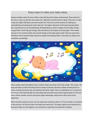 Easy ways to make your baby sleep