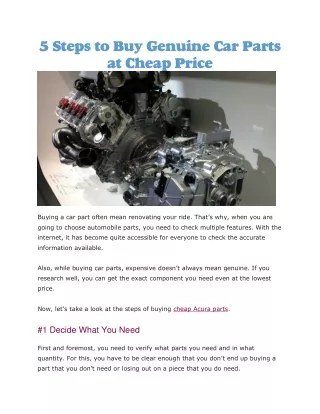 5 steps to buy genuine car parts at cheap price