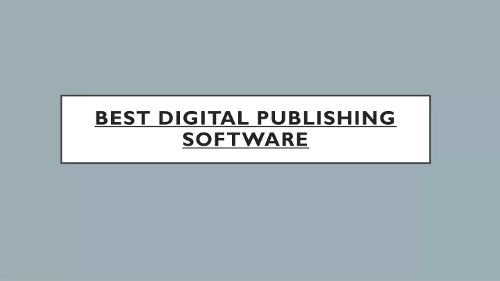 best digital publishing software