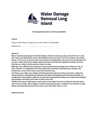 Fire Damage Restoration and Cleanup Babylon