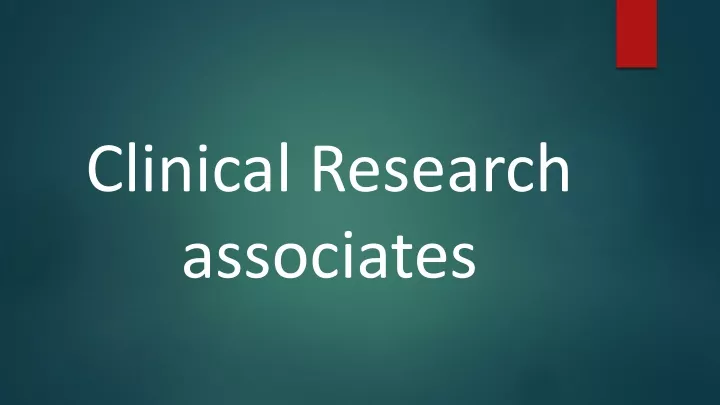 clinical research associates
