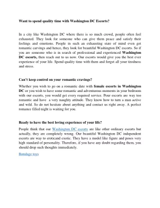 want to spend quality time with washington