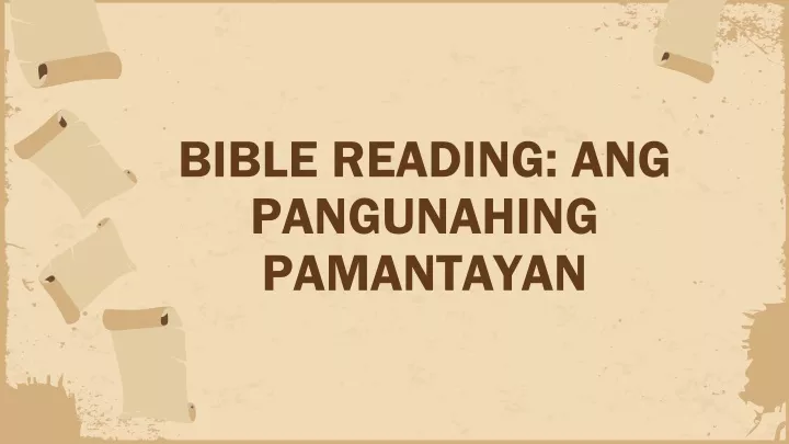 bible reading ang pangunahing pamantayan