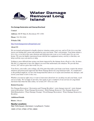 fire damage restoration and cleanup riverhead