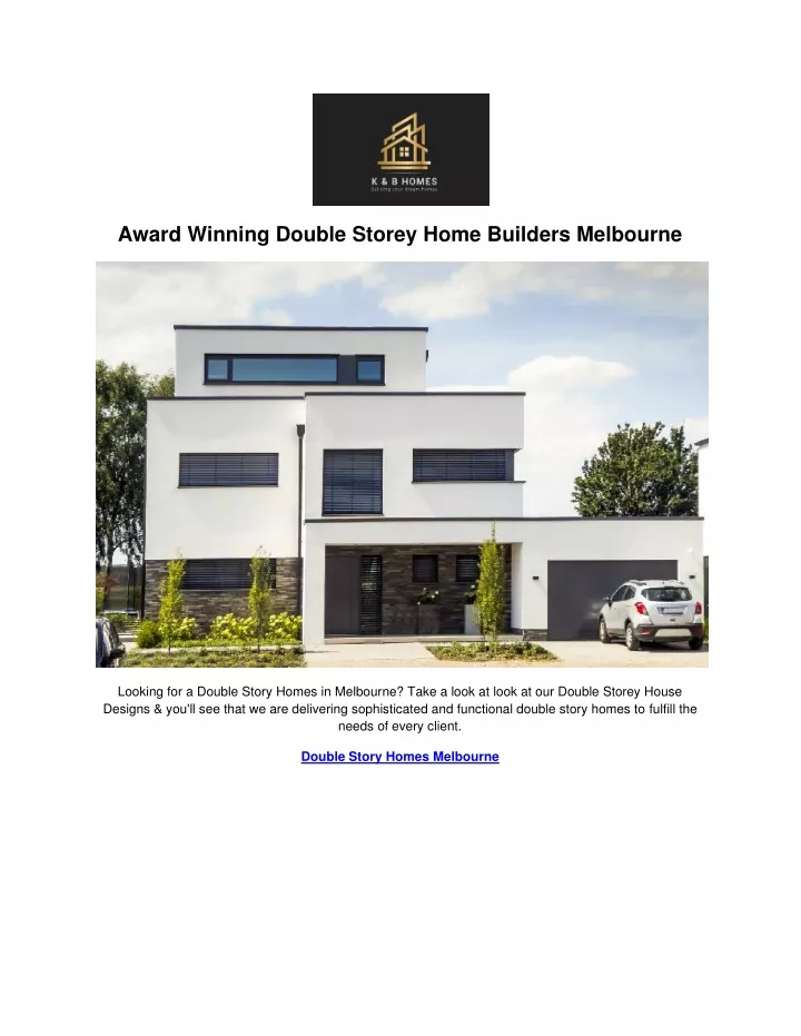 award winning double storey home builders