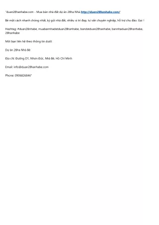 duan28hanhabe com mua b n nh t d n 28ha nh http