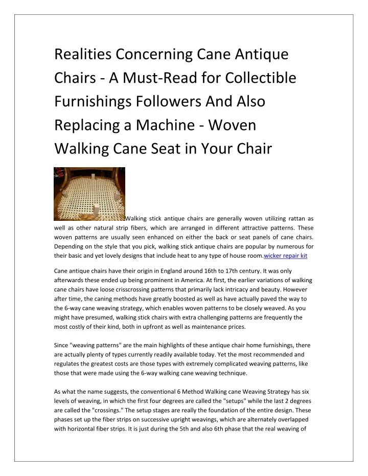 realities concerning cane antique chairs a must