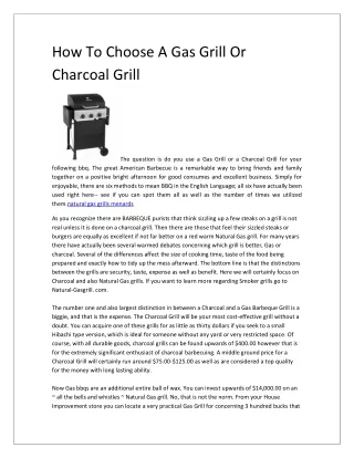 how to choose a gas grill or charcoal grill