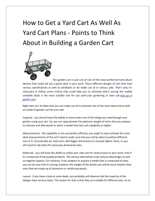 how to get a yard cart as well as yard cart plans