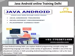 Java Android online Training delhi