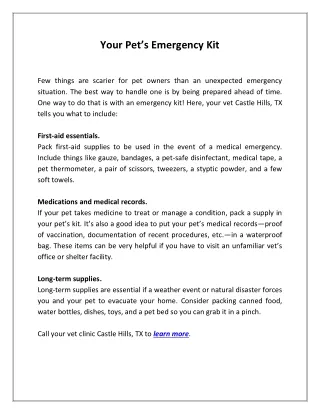 your pet s emergency kit