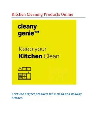 Kitchen Cleaning Products Online