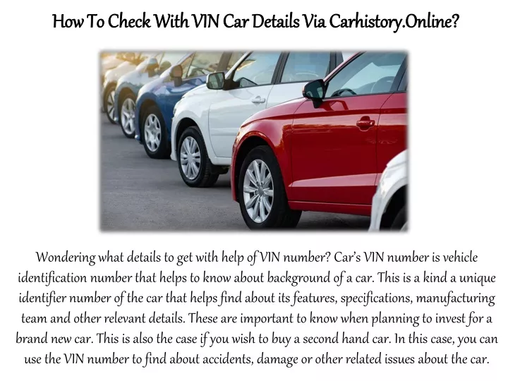 how to check with vin car details