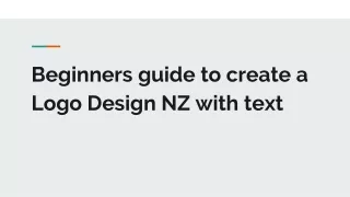 Beginners guide to create a Logo Design NZ with text