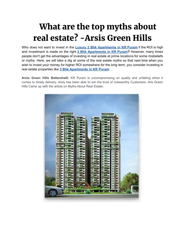 what are the top myths about real estate arsis