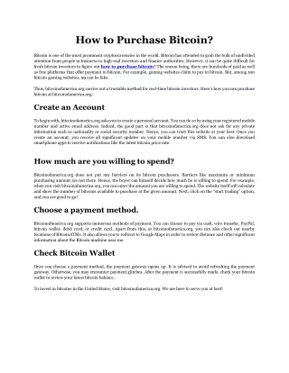 how to purchase bitcoin