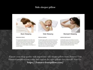 Side sleeper pillow