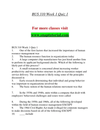 bus 310 week 1 quiz 1