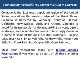Four Striking Waterfalls You Cannot Miss Out In Colorado