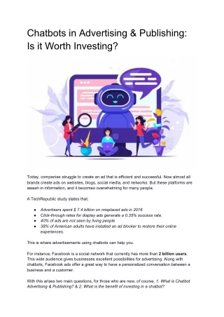 chatbots in advertising publishing is it worth