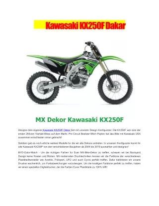 kawasaki kx250f dakar