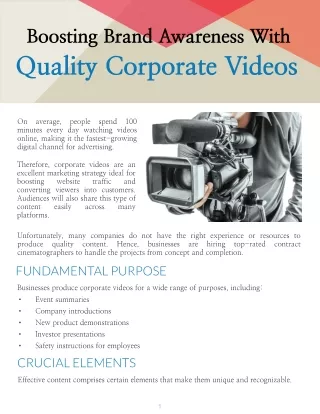 Boosting Brand Awareness With Quality Corporate Videos