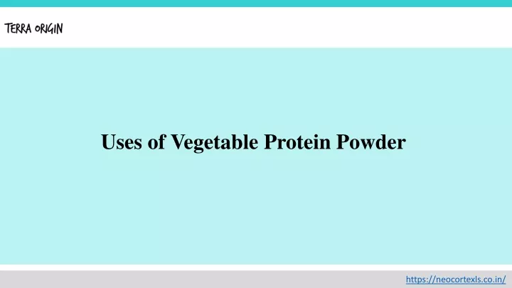 uses of vegetable protein powder